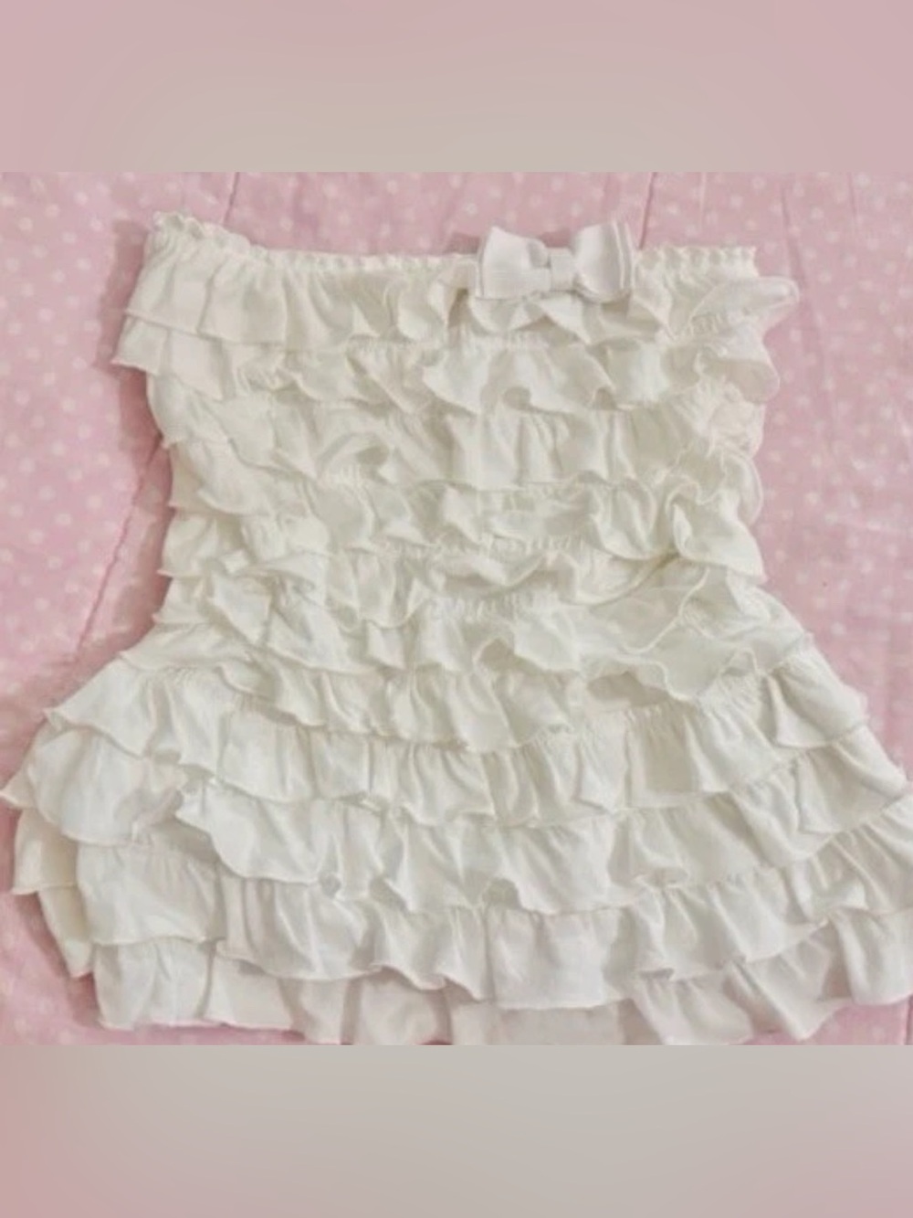 2000s Hollister ruffle bow tube top
